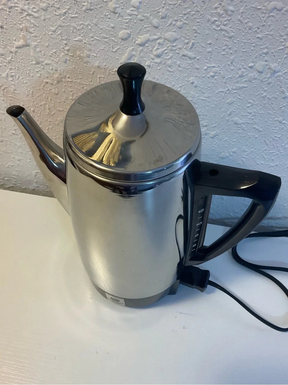 Vintage Presto Electric Percolator 12 Cup Stainless Steel Coffee Maker
